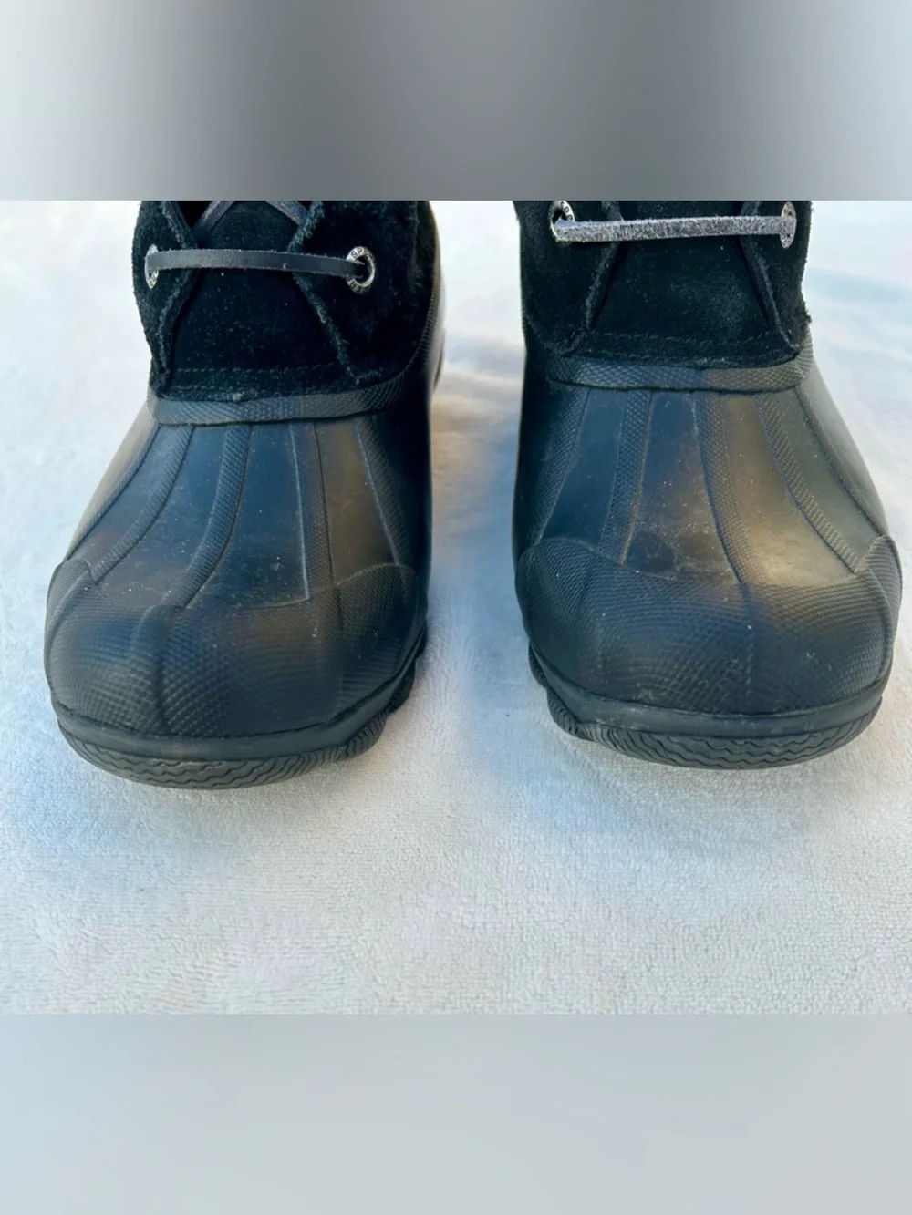 Sperry Syren Gulf Duck Boot Women Size 6.5 Side Zip Waterproof Black